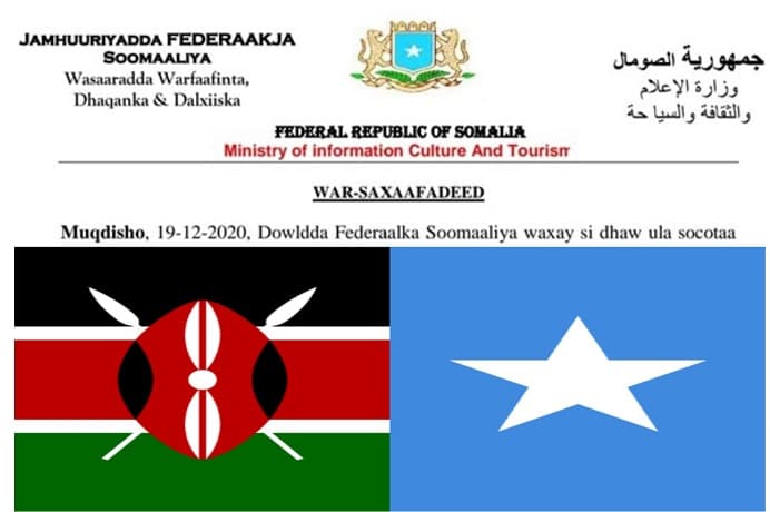 Soomaaliya Oo Sheegtay Inay Si Dhaw Ula Socoto Abaabul Milatari Oo Kenya Ka Waddo Aaga Mandheera