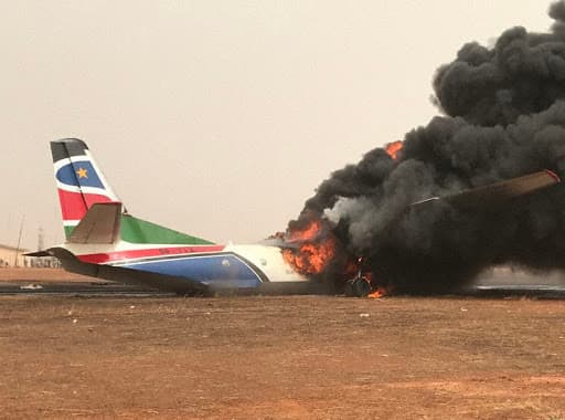 Ugu Yaraan 10 Qof Oo Ku Dhintay Diyaarad Ku Burburtay Koonfurta Sudan